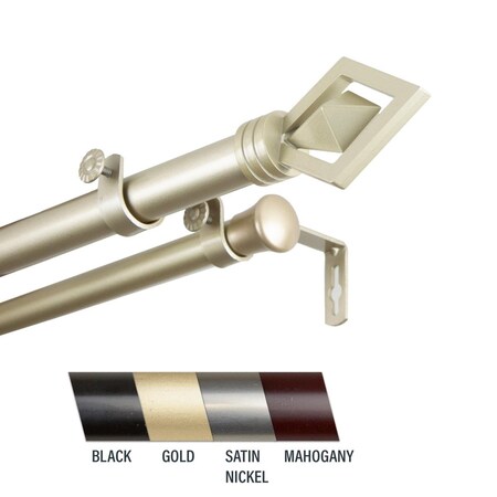 Central Design Lance 1 in. Double Curtain Rod; 48-84 in. - Light Gold 100-69-483-D
